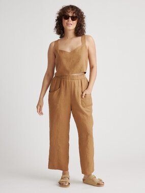 Quince European Linen Tapered Ankle Pant